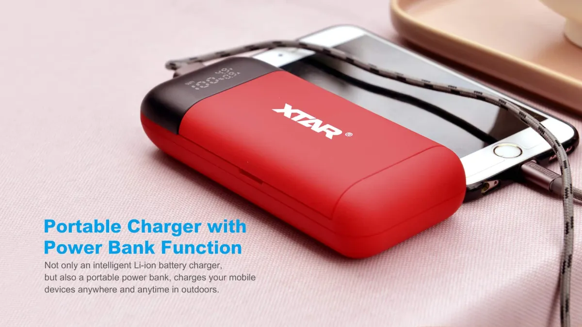 XTAR PB2S Charger and Power Bank for 18650/21700 Batteries