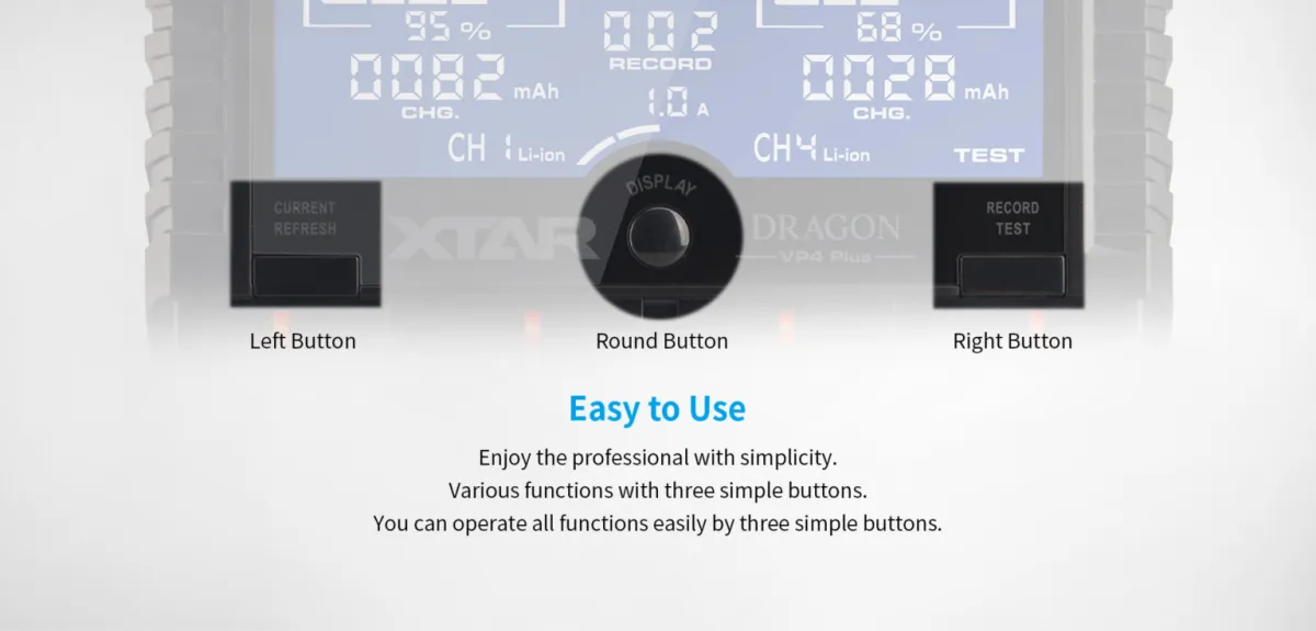 Xtar Dragon VP4 Plus 4-Bay Charger with LCD Display