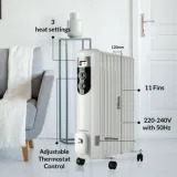 2000W 9-Fin Oil Heater - Safe for Babies/Seniors | 200 sq ft | Aluminum | Quiet, Energy-Efficient - photo 4