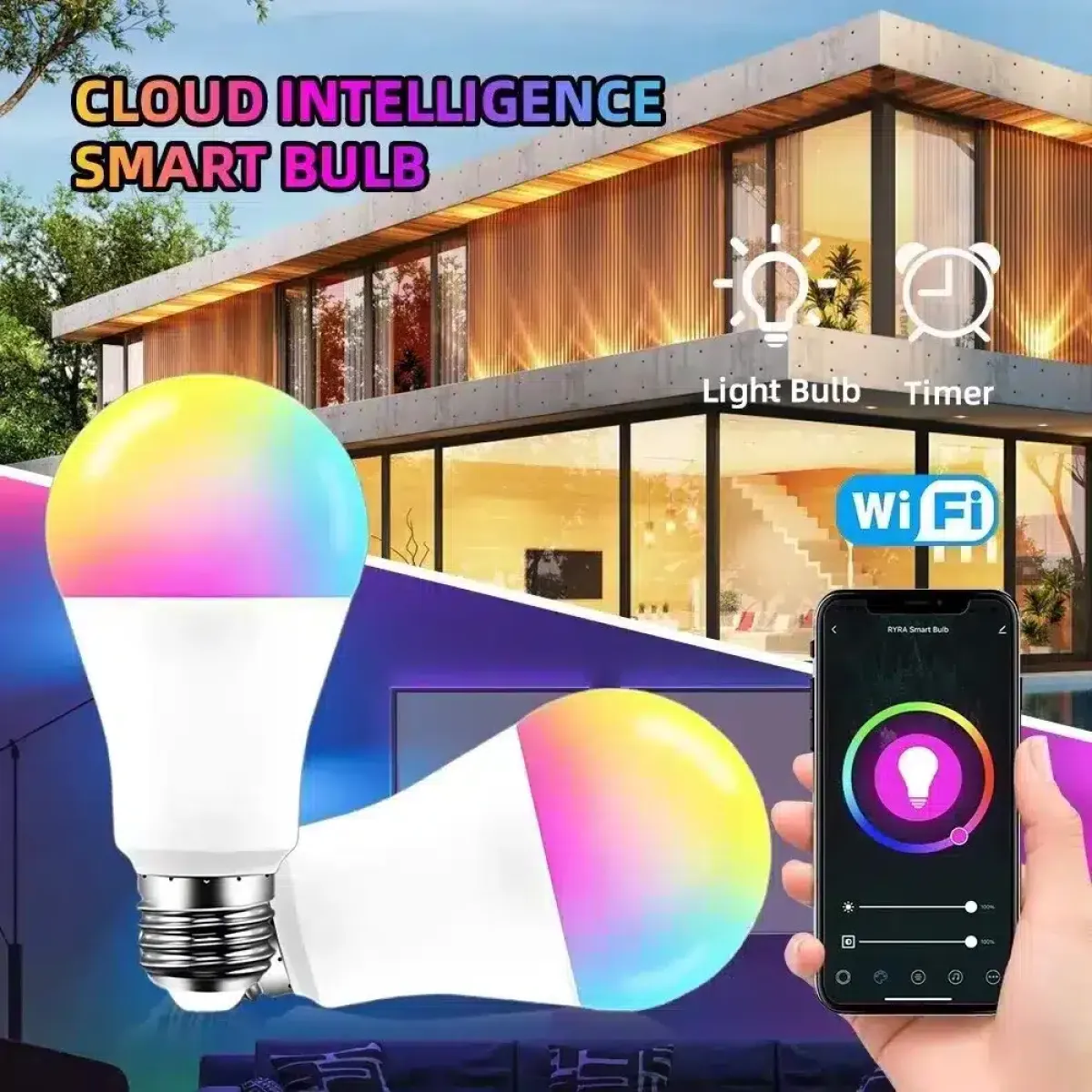 10W Tuya Smart RGB Bulb, Wifi & Bluetooth | App & Voice Control, E27 | Smart Home Automation, Mood Lighting in Kenya