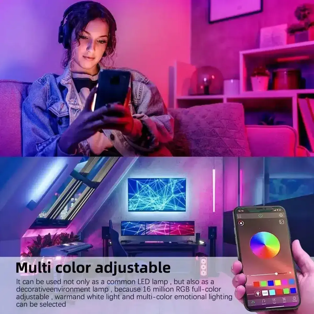 10W Tuya Smart RGB Bulb, Wifi & Bluetooth | App & Voice Control, E27 | Smart Home Automation, Mood Lighting in Kenya