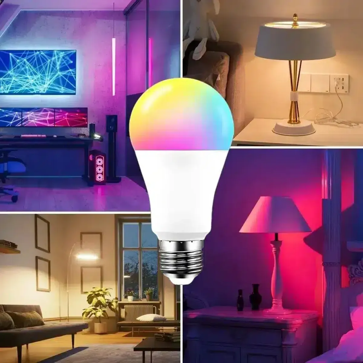 10W Tuya Smart RGB Bulb, Wifi and Bluetooth | App and Voice Control, E27 | Smart Home Automation, Mood Lighting in Kenya