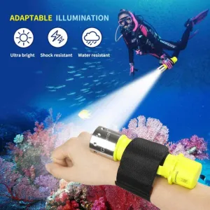Scuba's Flashlight 1100LM, IPX8 Waterproof 30m Dive Torch | LED Submarine Light for Diving, Fishing, Outdoor Adventures, ABS Plastic