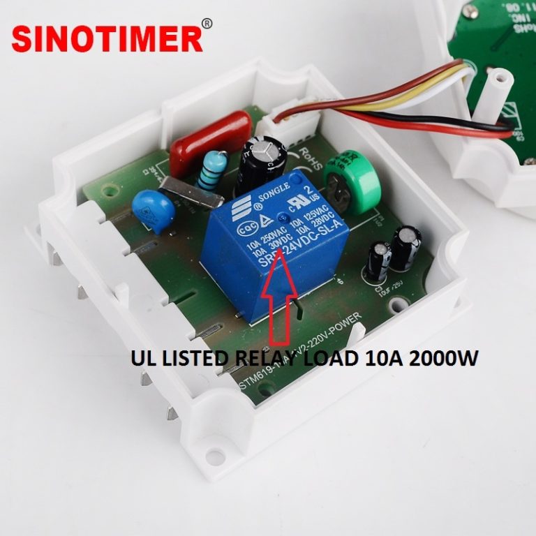 Sinotimer TM619H2 Timer Switch: 30A Weekly Programmable for Street Lights, Irrigation, Automation, 200-250V AC, 3500W,