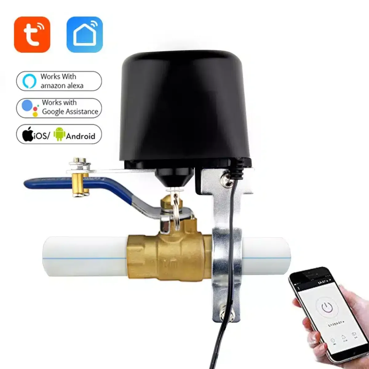 Tuya WiFi Irrigation Valve | Smart Life App | Automate Garden, Smart Farm Watering System | 1/2"-1" Ball Valve |
