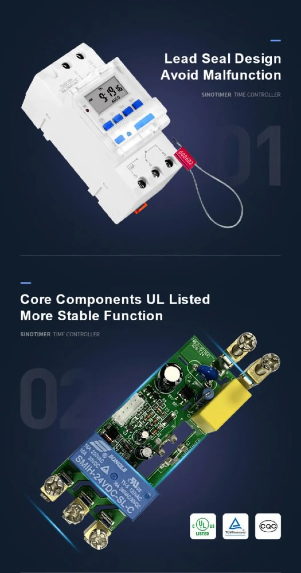 Sinometer TM919A Timer Switch, 16A DIN Rail with Countdown Mode