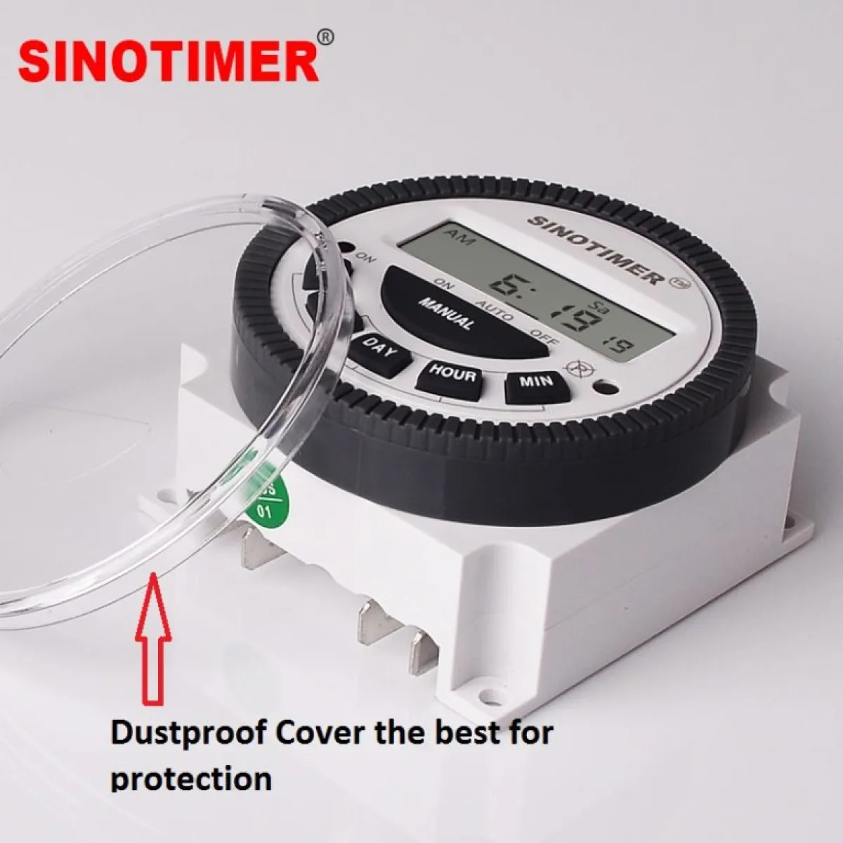 Sinotimer TM619H2 Timer Switch, 30A Weekly Programmable, Waterproof Cover
