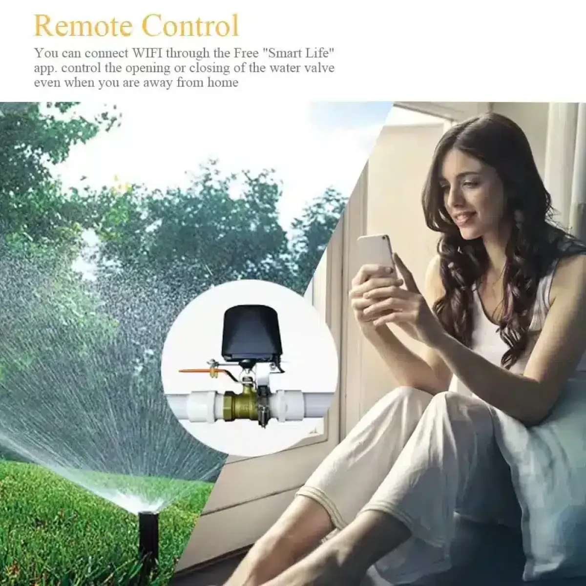Tuya WiFi Irrigation Valve | Smart Life App | Automate Garden, Smart Farm Watering System | 1/2"-1" Ball Valve |