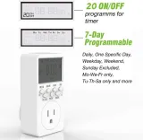 Sinometer TM519-UK Digital Timer Socket: 13A 3000W - Aquarium, Lights, Fridge, Countdown - PC Flame Retardant - photo 5