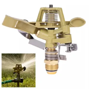 Brass Impact Sprinkler Head | 1/2" Heavy Duty Orbit Sprinkler | 0-360° Adjustable Lawn Watering | Yard, Grass & Garden Irrigation
