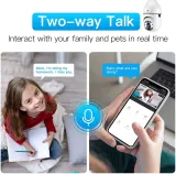 YIOT Wifi PTZ Bulb Camera 5MP: Auto Tracking, Color Night Vision, 2-Way Audio | Home & Baby Monitor - photo 2