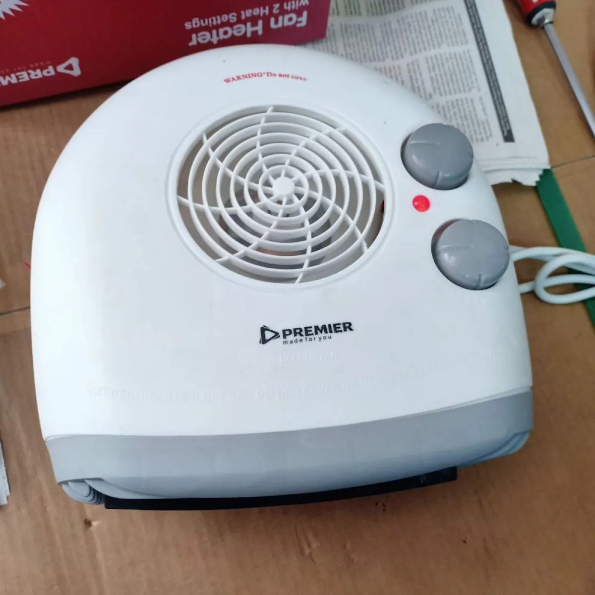 PREMIER 2000W Fan Heater | 1000W/2000W Heat and Cool | Portable Room Warmer for Small/Medium Spaces