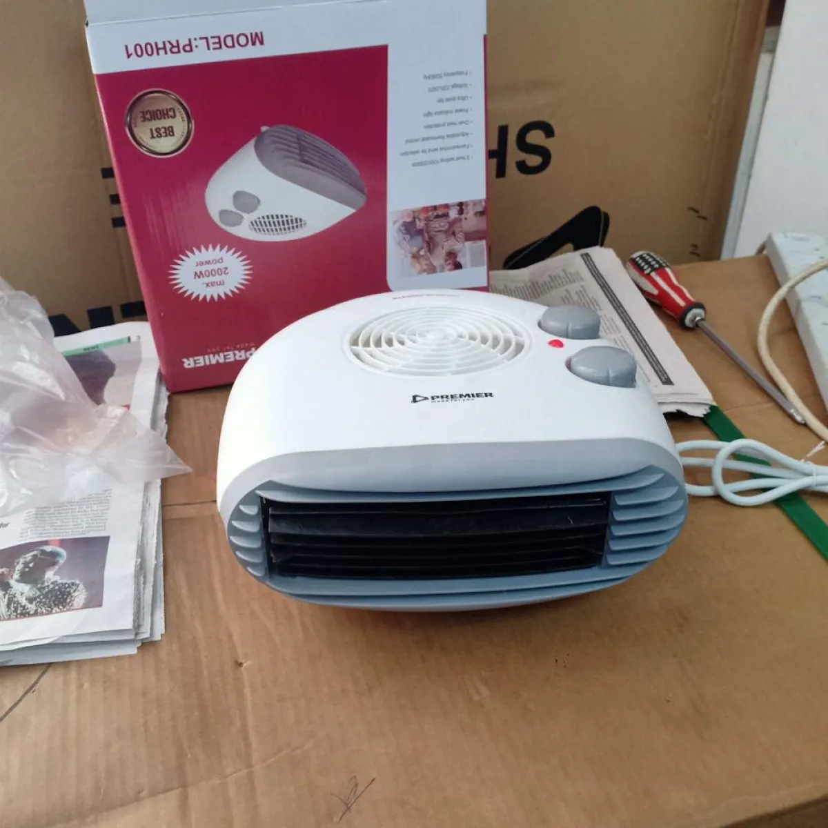 PREMIER 2000W Fan Heater | 1000W/2000W Heat & Cool | Portable Room Warmer for Small/Medium Spaces in Kenya