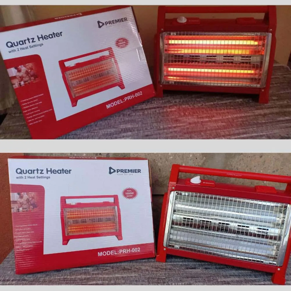 PREMIER 1600W Quartz Heater - Instant Warmth, Humidifier & Silent Fan | 800/1600W Settings, Portable | Prevents Dry Air