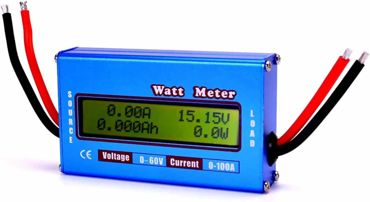 DC 0-60V 100A Battery Analyzer: Volt & Watt Meter for Solar, RC Hobby, RV Systems & More | Precision Aluminum Resistor,