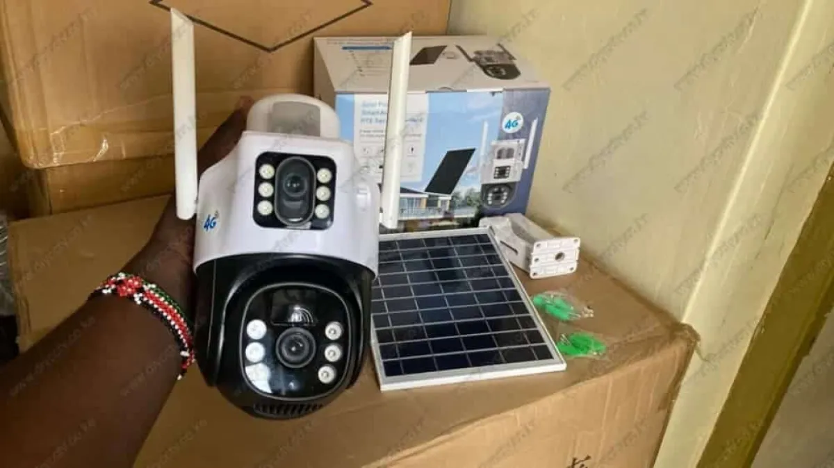 V380 Pro Dual WiFi Solar Camera, 4MP+4MP PTZ, AI Human Detection