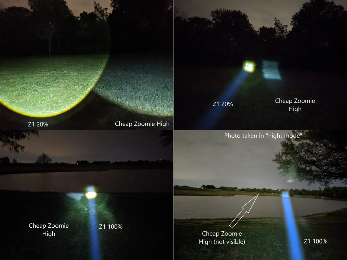 Convoy Z1: 800m Long Range Flashlight, 2000lm Zoomable Torch, Aluminum, Rechargeable (Battery Not Included) for