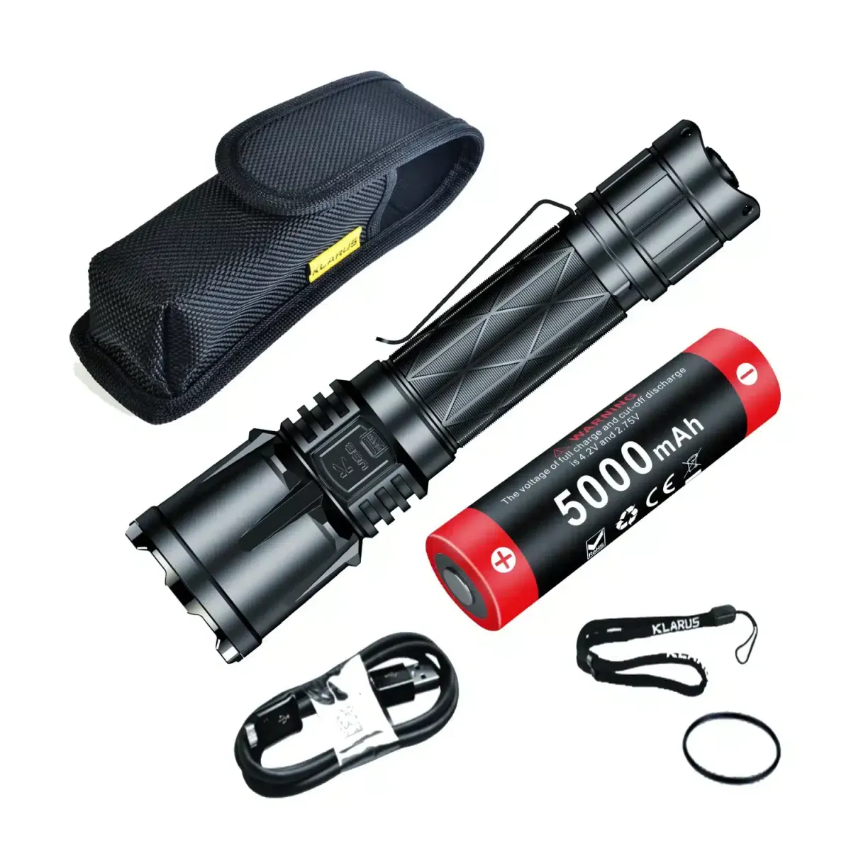 Klarus XT21X Pro tactical flashlight with dual switches