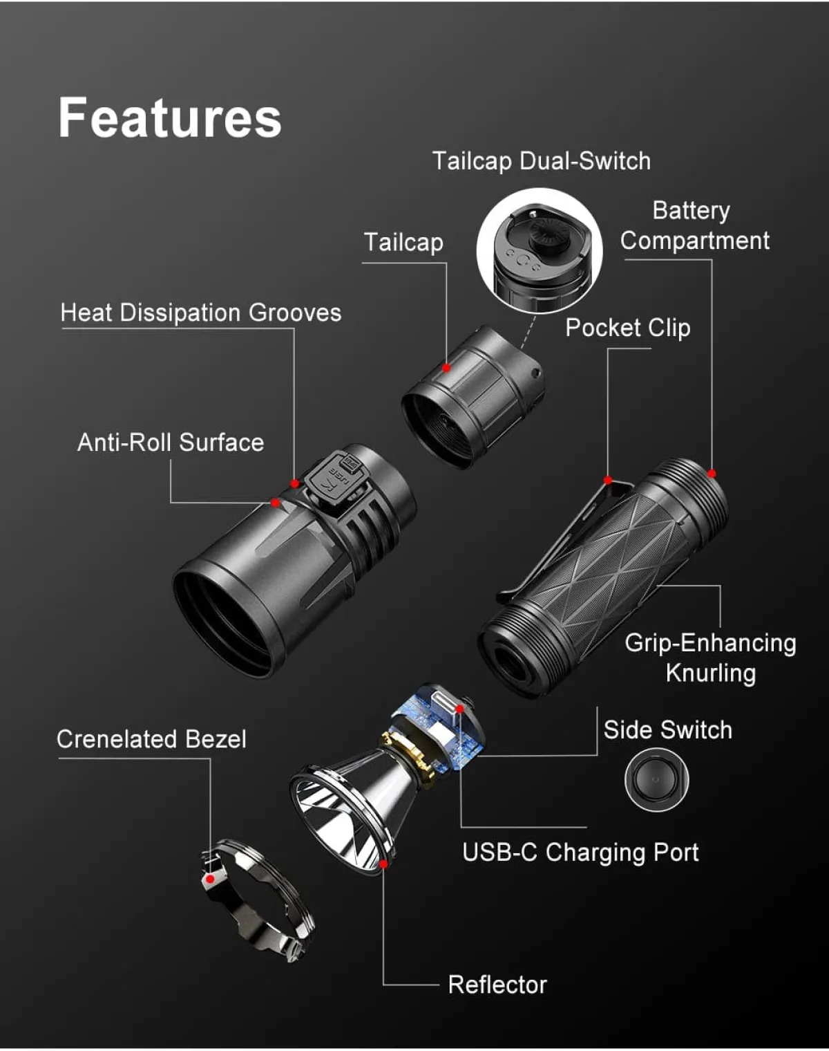 Klarus XT21X PRO tactical flashlight with power bank