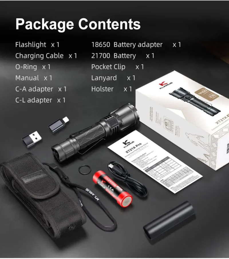 Klarus XT21X PRO | 4400 Lumens, 336m Beam | Tactical, Outdoor, Emergency Power Bank, USB-C, 5yr Warranty in Kenya