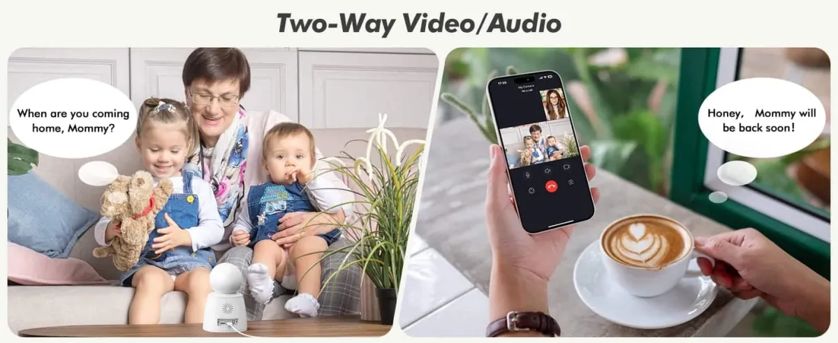 Wifi Nanny Camera With Screen | 1080p HD Two-Way Video & Audio | Baby/Pet Monitor | V380 App | Night Vision in Kenya