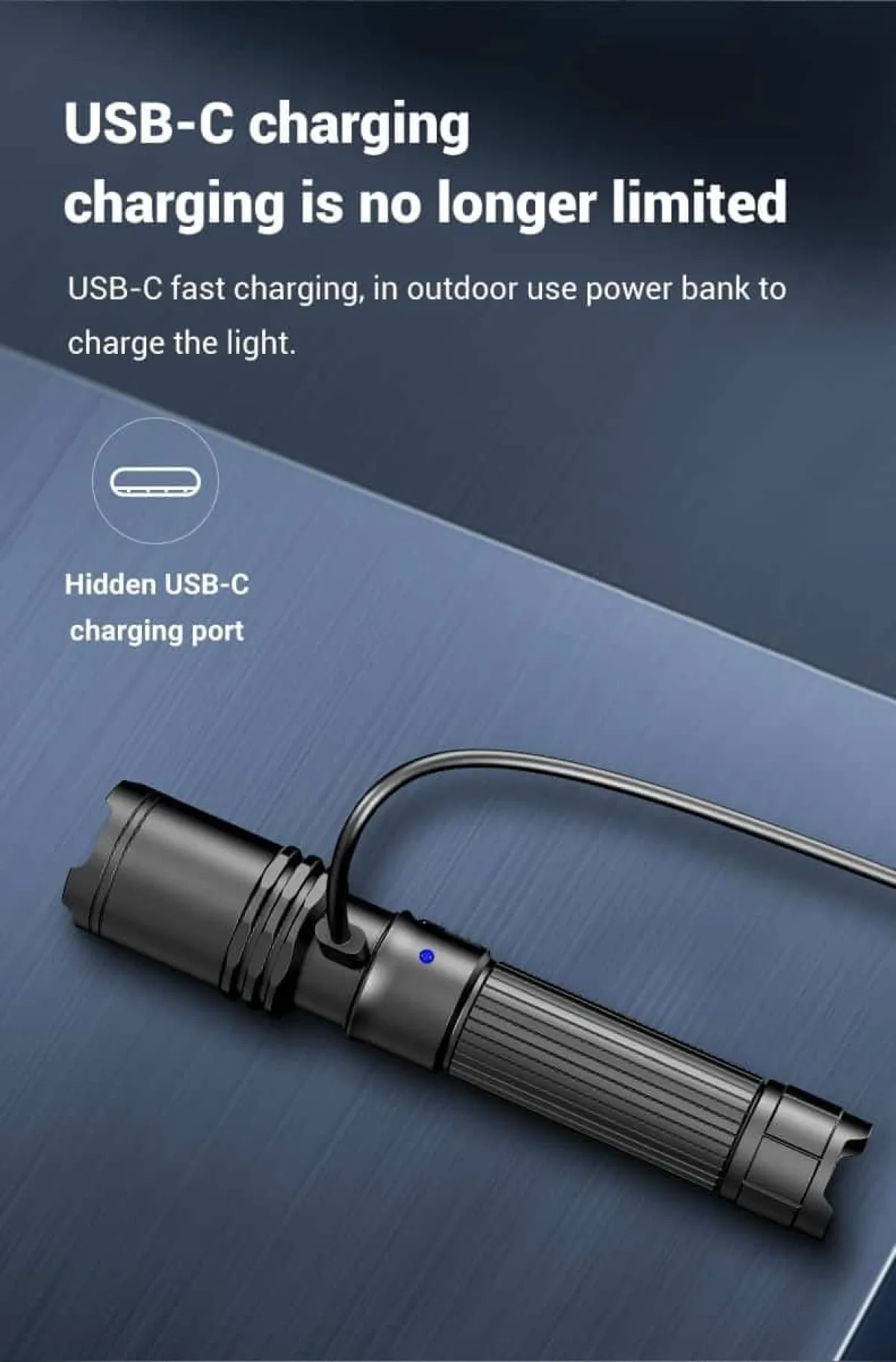 Klarus A1 PRO Torch | 1300 Lumens, 230m Beam | USB-C Rechargeable Tactical Flashlight for Outdoor and Emergency Use in