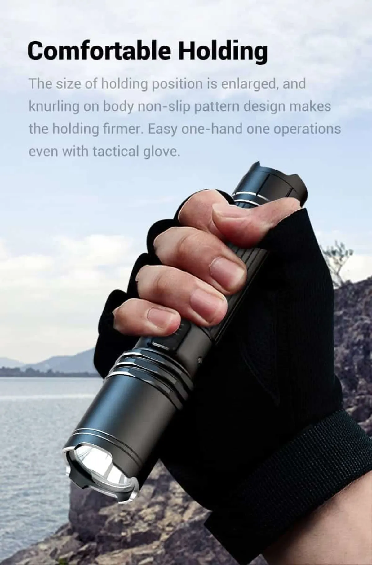 Klarus A1 PRO Torch | 1300 Lumens, 230m Beam | USB-C Rechargeable Tactical Flashlight for Outdoor and Emergency Use in