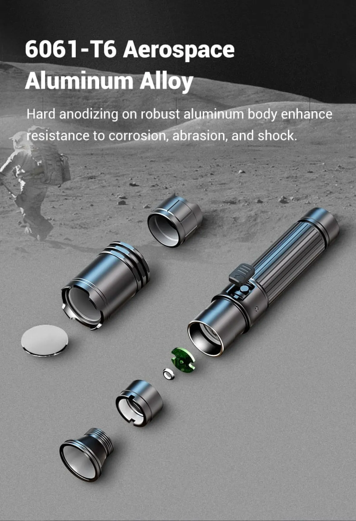 Klarus A1 PRO Torch | 1300 Lumens, 230m Beam | USB-C Rechargeable Tactical Flashlight for Outdoor and Emergency Use in