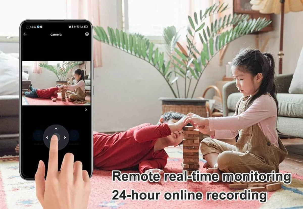 WiFi Nanny Camera with Built-in Screen, 1080p, One-Button Call