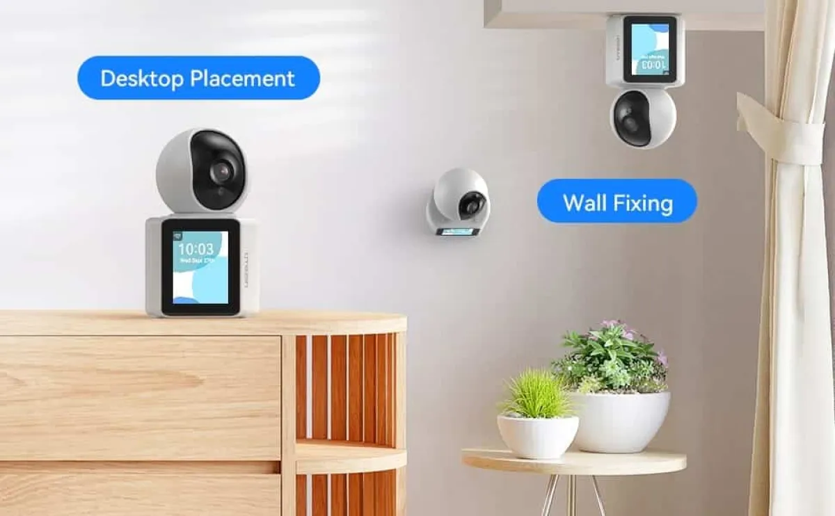 WiFi Nanny Camera with Built-in Screen, 1080p, One-Button Call