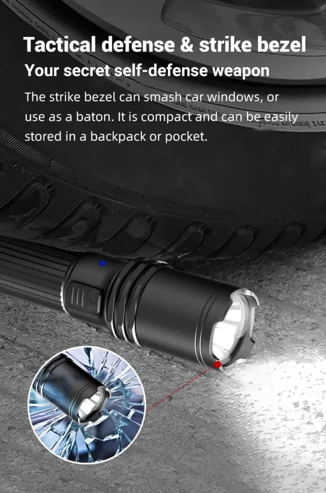Klarus A1 PRO Torch | 1300 Lumens, 230m Beam | USB-C Rechargeable Tactical Flashlight for Outdoor & Emergency Use in