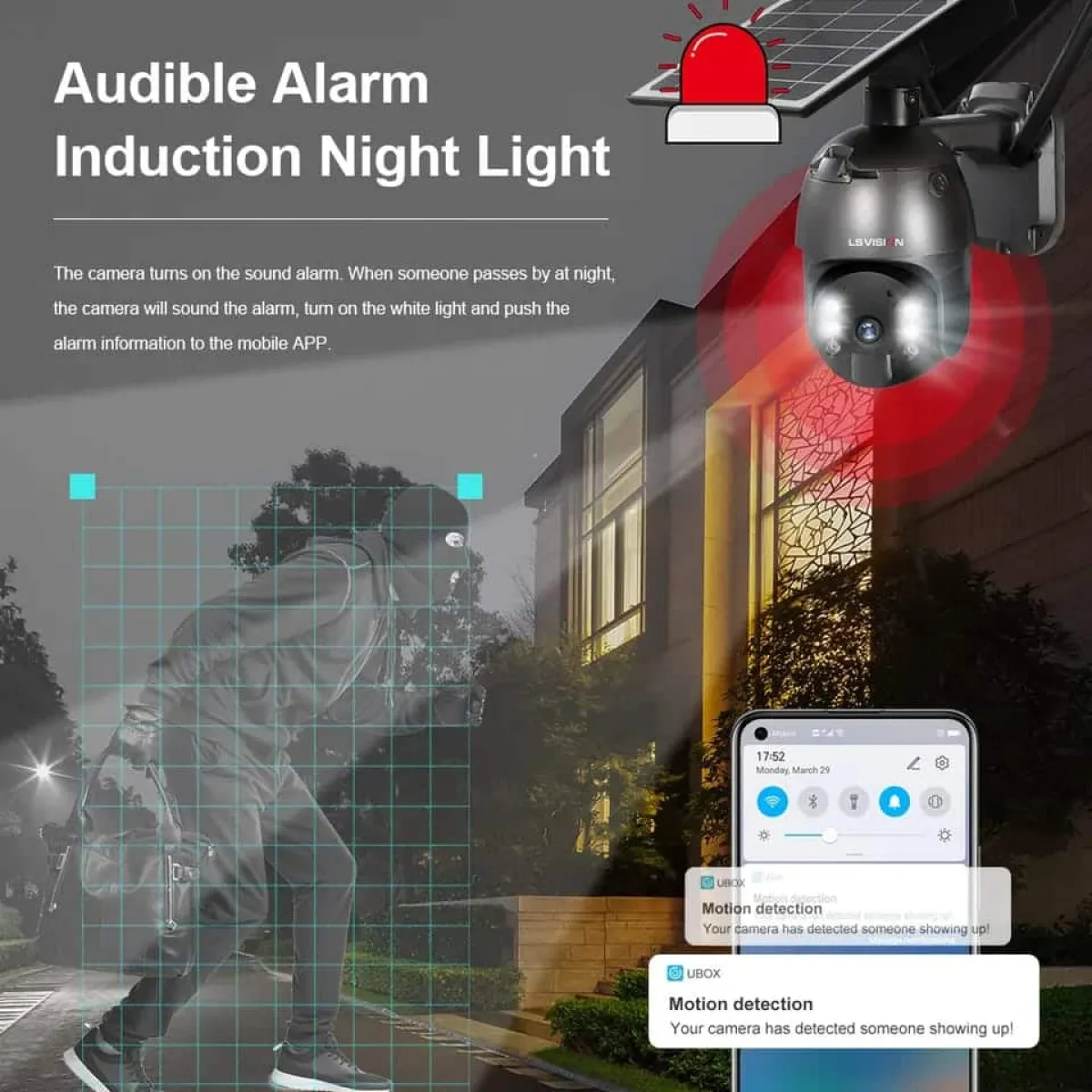 UBOX 4G Solar Camera, PTZ 1080p, PIR and Radar Dual Detection