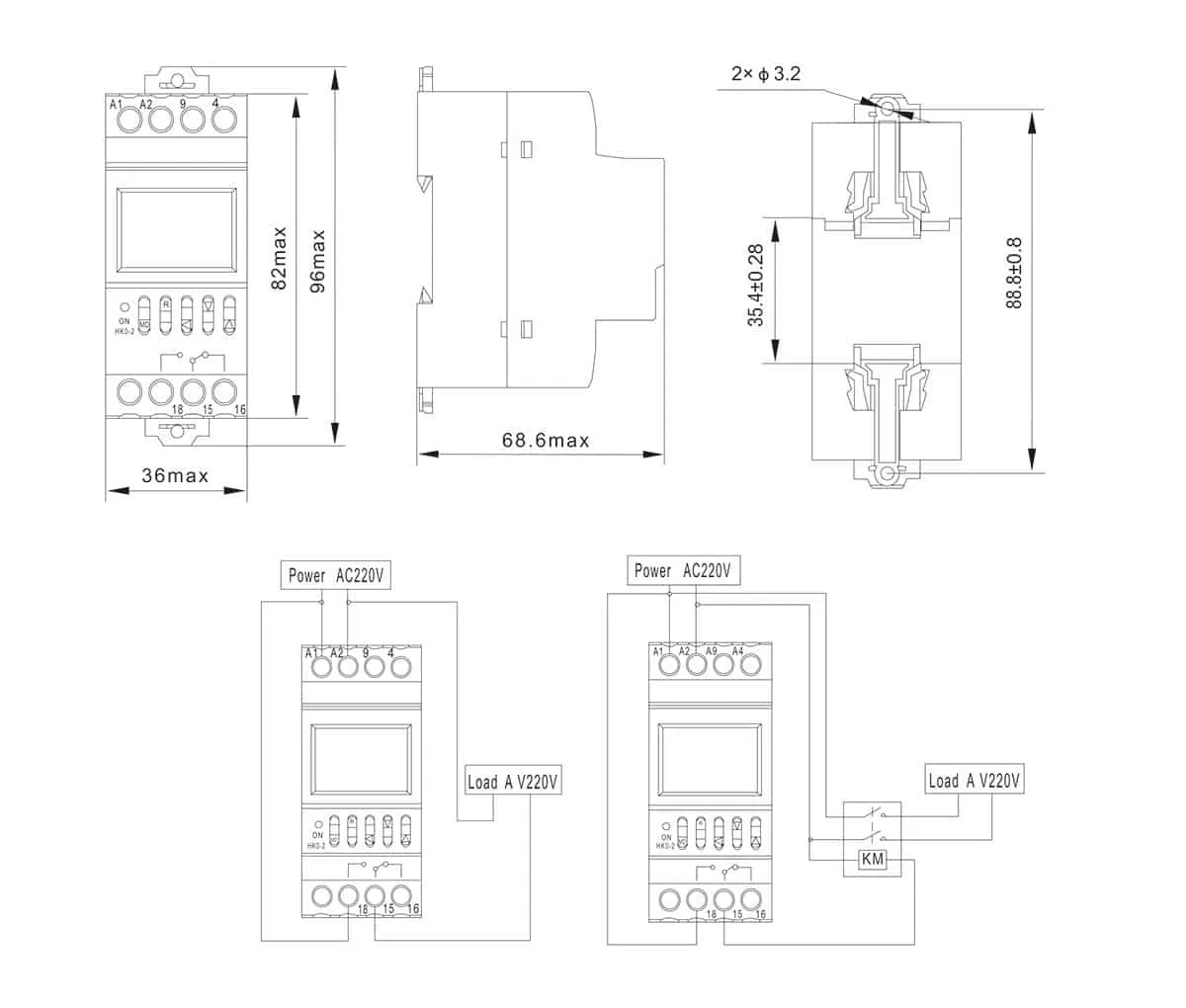 ManHua NKG-3 Random Timer Switch, AC 220V 16A DIN Rail