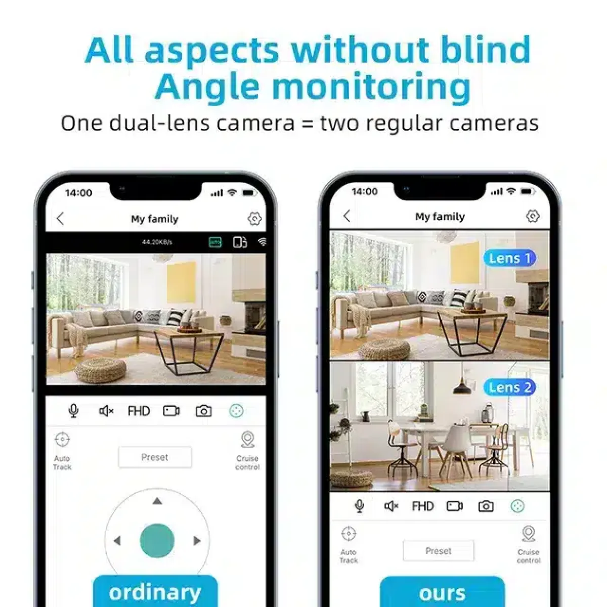 icSee Dual Lens WiFi Baby Monitor Camera, 6MP, Color Night Vision