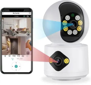 icSee Dual Lens 6MP Wifi Baby Monitor - Color Night Vision, 2-Way Talk, Human Detection, iCsee App, 24/7 Recording