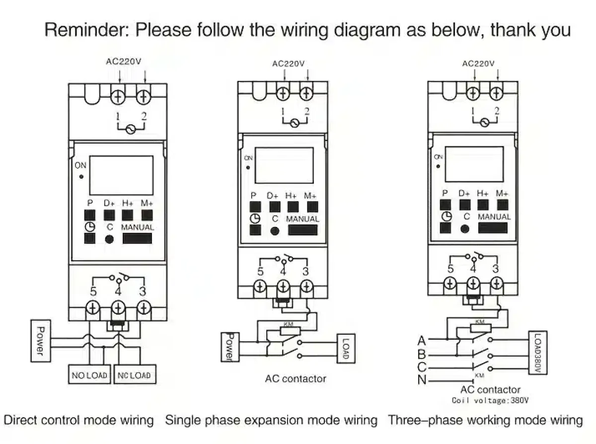 ManHua MT15 Digital Timer Switch - 16A Dual Control Relay for Lights, Fridges, Security Systems - Weekly/Daily