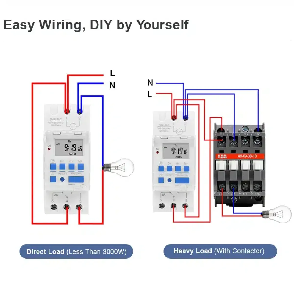 ManHua MT15 Digital Timer Switch - 16A Dual Control Relay for Lights, Bells, Fridges, Security Systems - Weekly/Daily