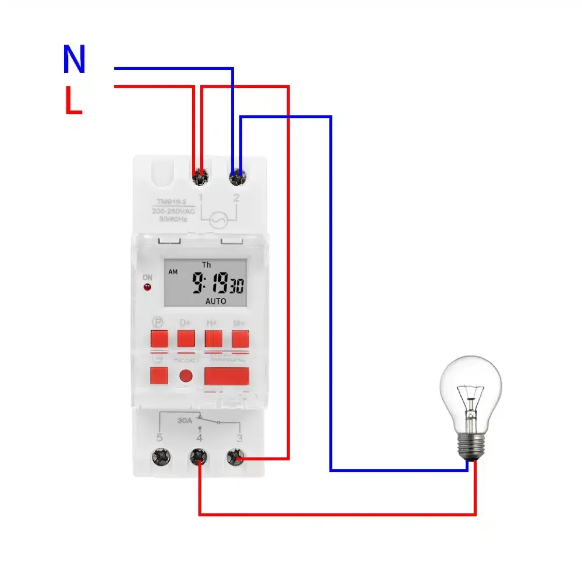 ManHua MT15 Digital Timer Switch - 16A Dual Control Relay for Lights, Bells, Fridges, Security Systems - Weekly/Daily