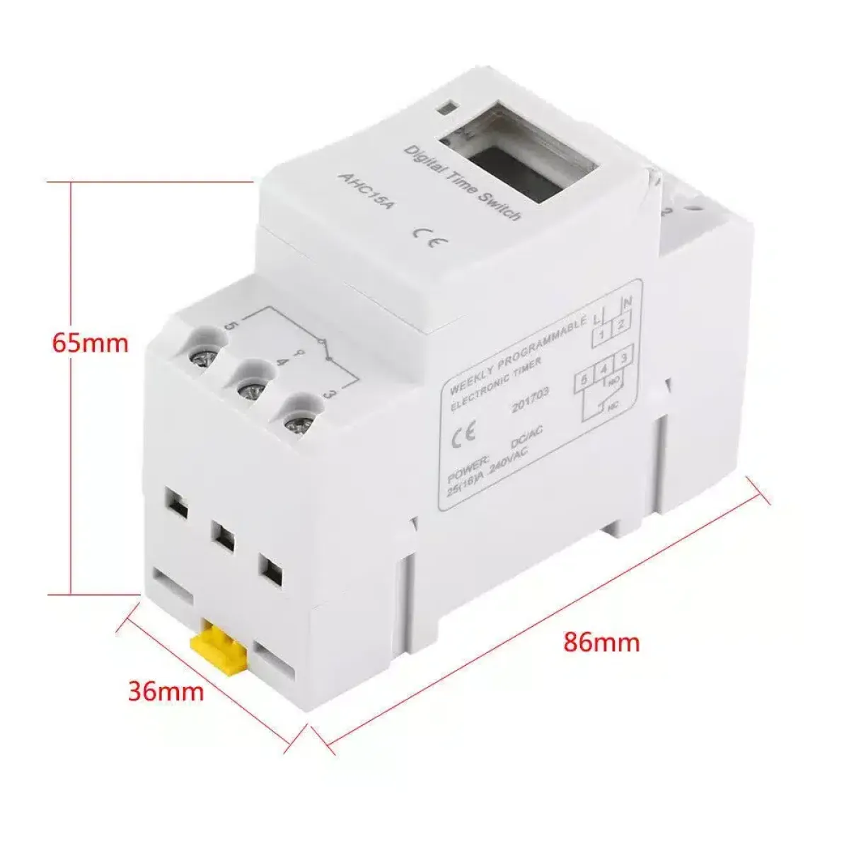 ManHua MT15 Digital Timer Switch - 16A Dual Control Relay for Lights, Fridges, Security Systems - Weekly/Daily