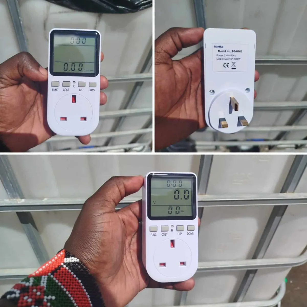 MANHUA TG44ME Energy Meter Plug Socket: 16A, Monitor Energy Usage, Cost Tracker, LCD Display, Kill A Watt Alternative,