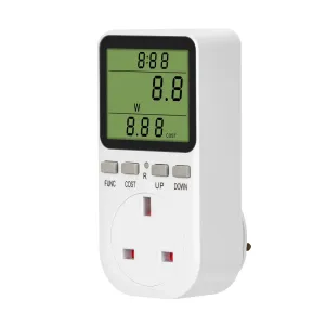 MANHUA TG44ME Energy Meter Plug Socket: 16A, Monitor Energy Usage, Cost Tracker, LCD Display, Kill A Watt Alternative, Power Analyzer