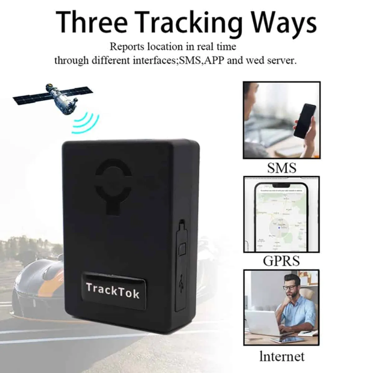 Portable 2G Magnetic GPS Car Tracker, 5000mAh Battery