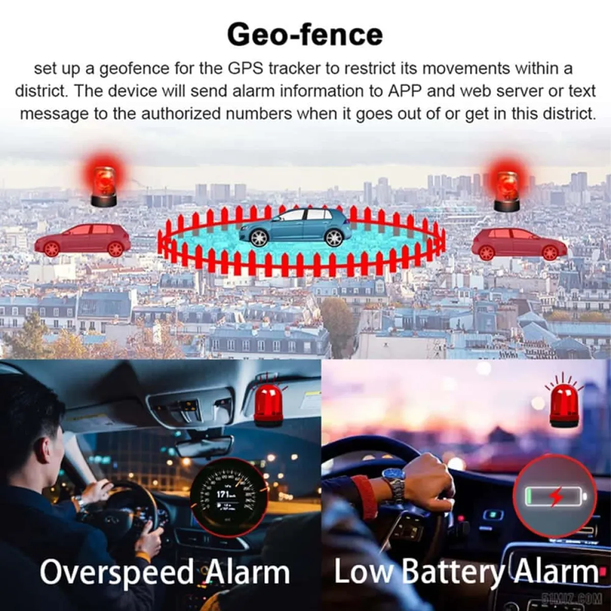 Portable 2G Magnetic GPS Car Tracker, 5000mAh Battery