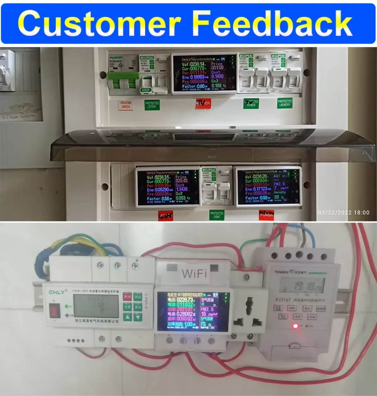 Atorch AT4PW WiFi Smart Energy Meter - 100A | Real-Time Monitor | Smart Life App | 26500W, DIN Rail Mount | Home