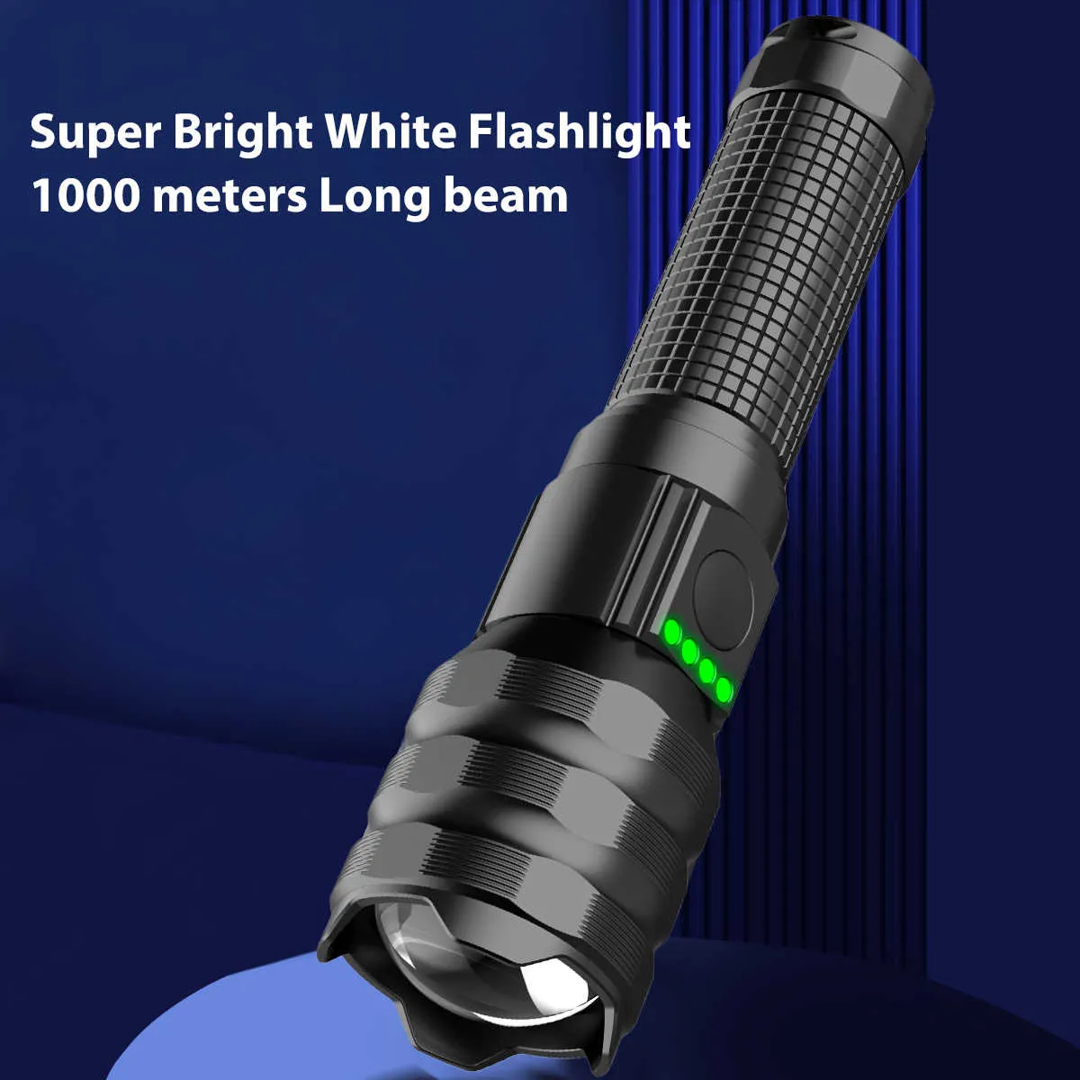 OSRAM 1KM Zoomable Flashlight – 1000m Beam, Rechargeable, 6 Modes, Aircraft-Grade Aluminum, IPX44 Waterproof for