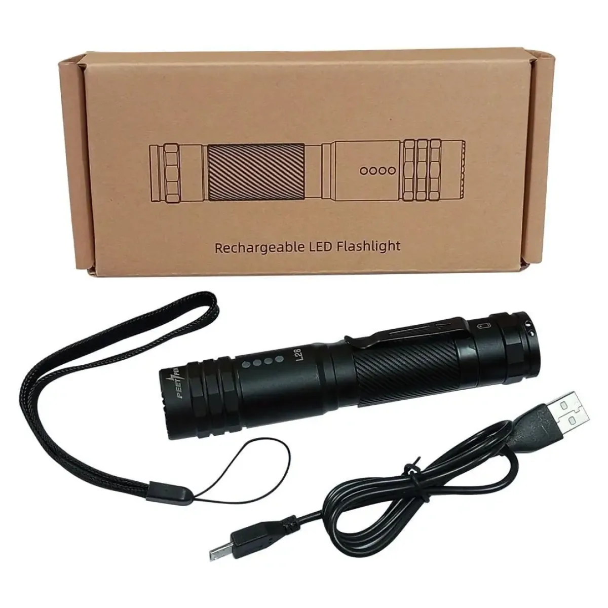 Peetpen L28 flashlight, size comparison