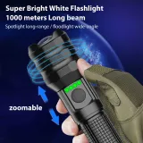 OSRAM 1KM Zoomable Flashlight – 1000m Beam, Rechargeable, 6 Modes, Aircraft-Grade Aluminum, IPX44 Waterproof for Camping & Hiking - photo 4