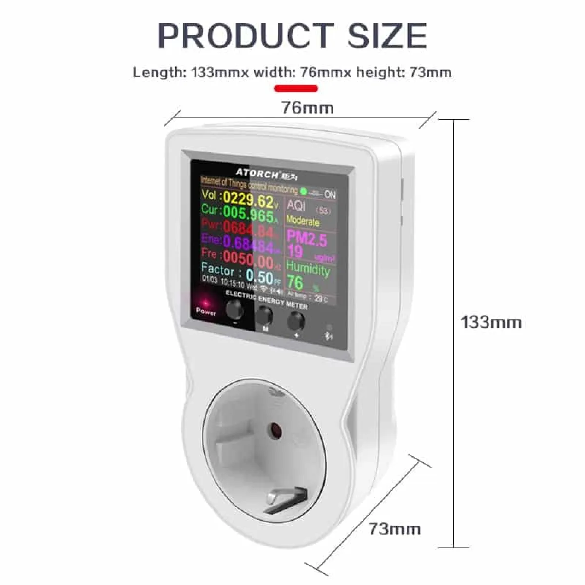 Atorch S1 Smart Plug, 16A WiFi Energy Meter Socket