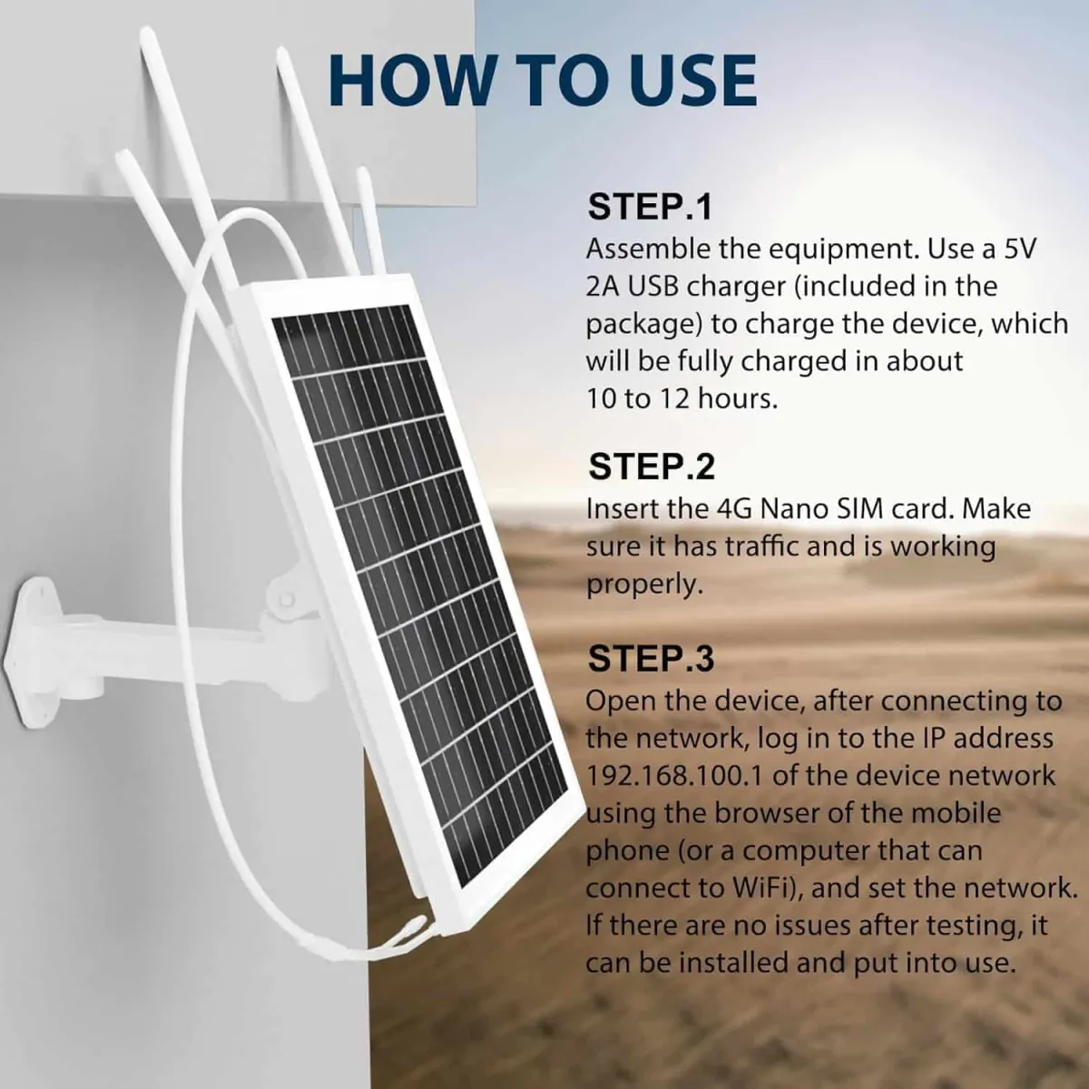 Solar 4G/WiFi SIM Router, 25600mAh Battery, Outdoor Rated