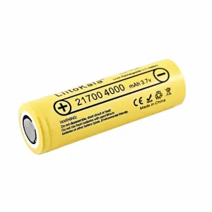 LiitoKala Lii-40A 21700 Battery – 4000mAh 40A High Drain, Flat Top, Unprotected for Vapes, Flashlights, Power Tools